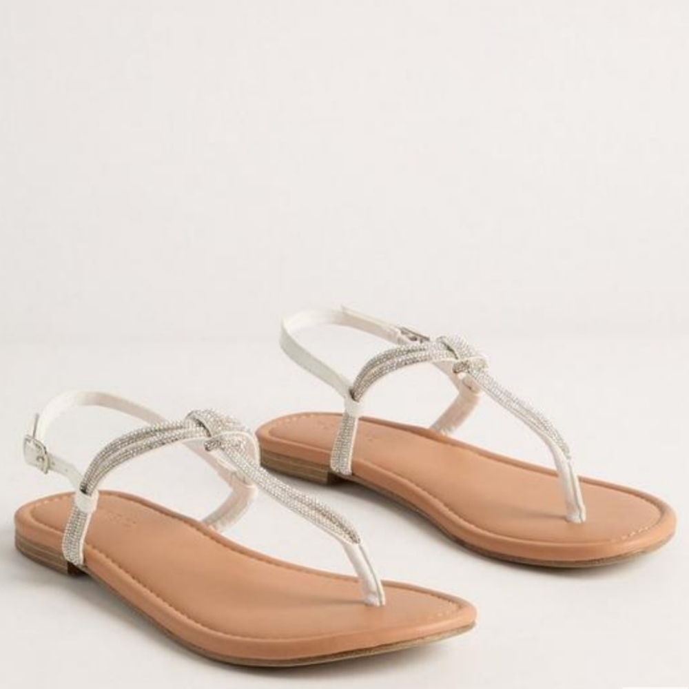 NWT Torrid Embellished Knot T-Strap Sandal WW Sizes (8.5)